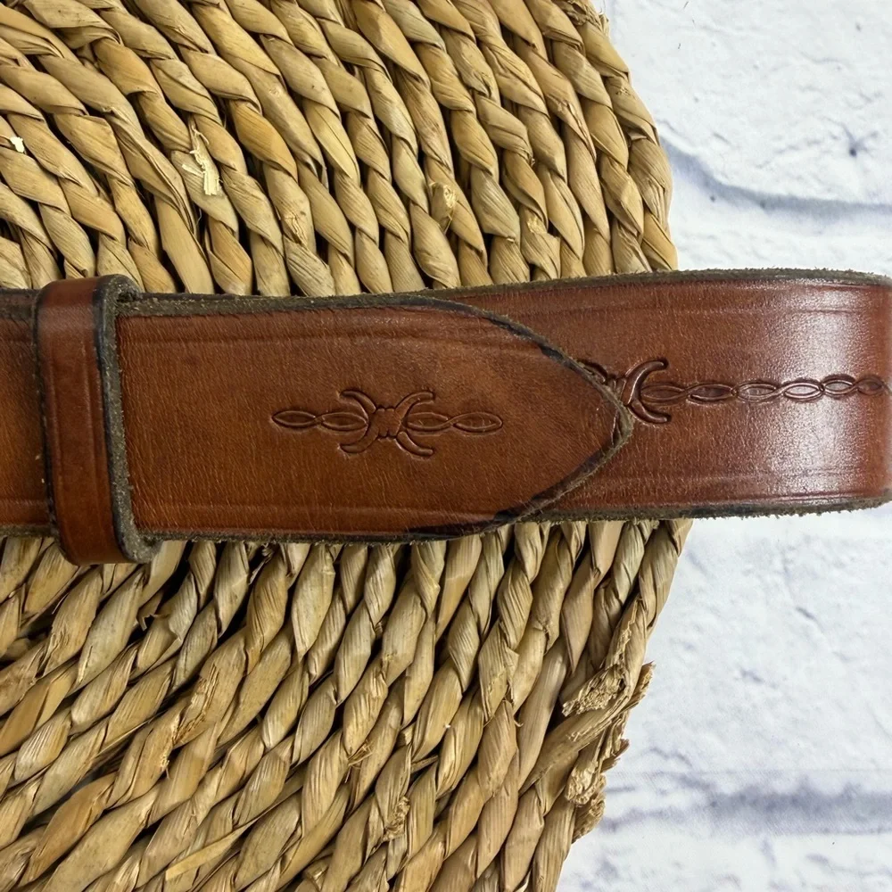 Bed Stu Men's Brown Leather Belt w/Texas Longhorn Bull Buckle. Western. Cowboy.